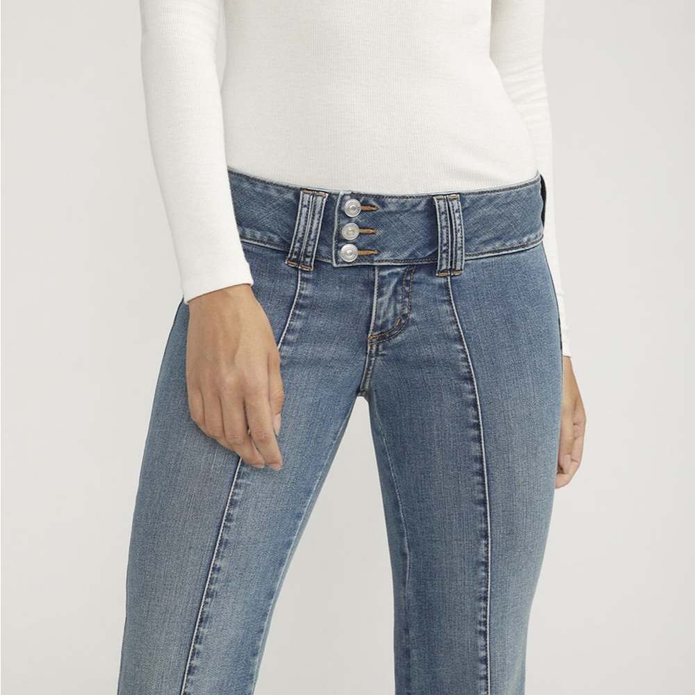 NWOT Silver no pocket denim -Butt enhancement weight loss now too big for me